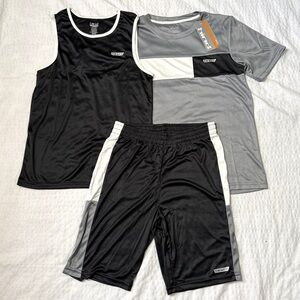 Hind Boy’s Athletic Short Sleeve T-Shirt, Short & Tank Top Black Gray Size 10/12